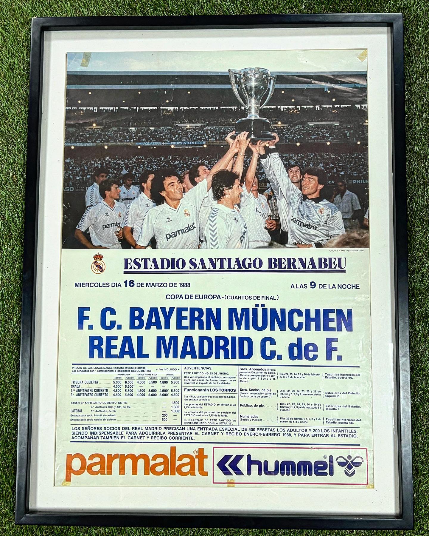 Cartel del FC Bayern München vs Real Madrid 1988