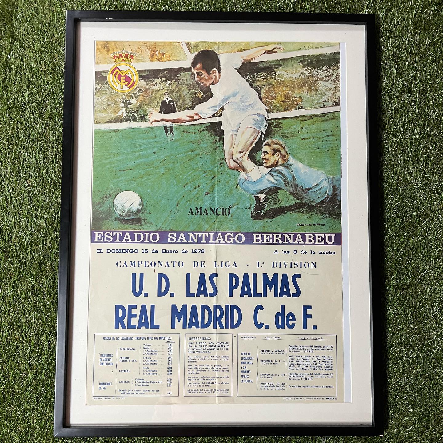 Cartel UD Las Palmas Real Madrid 1978