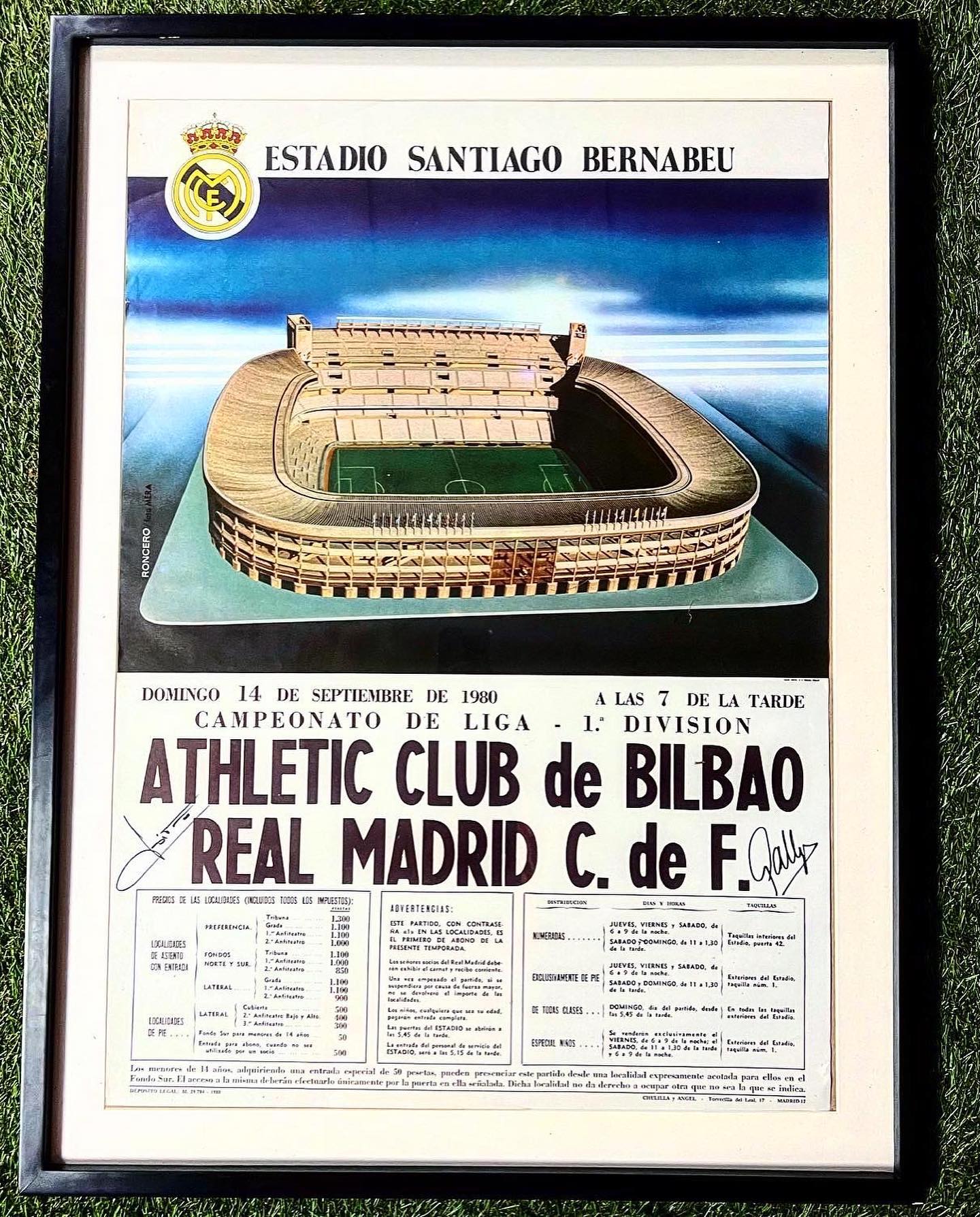 Cartel Athletic Club de Bilbao vs Real Madrid 1980