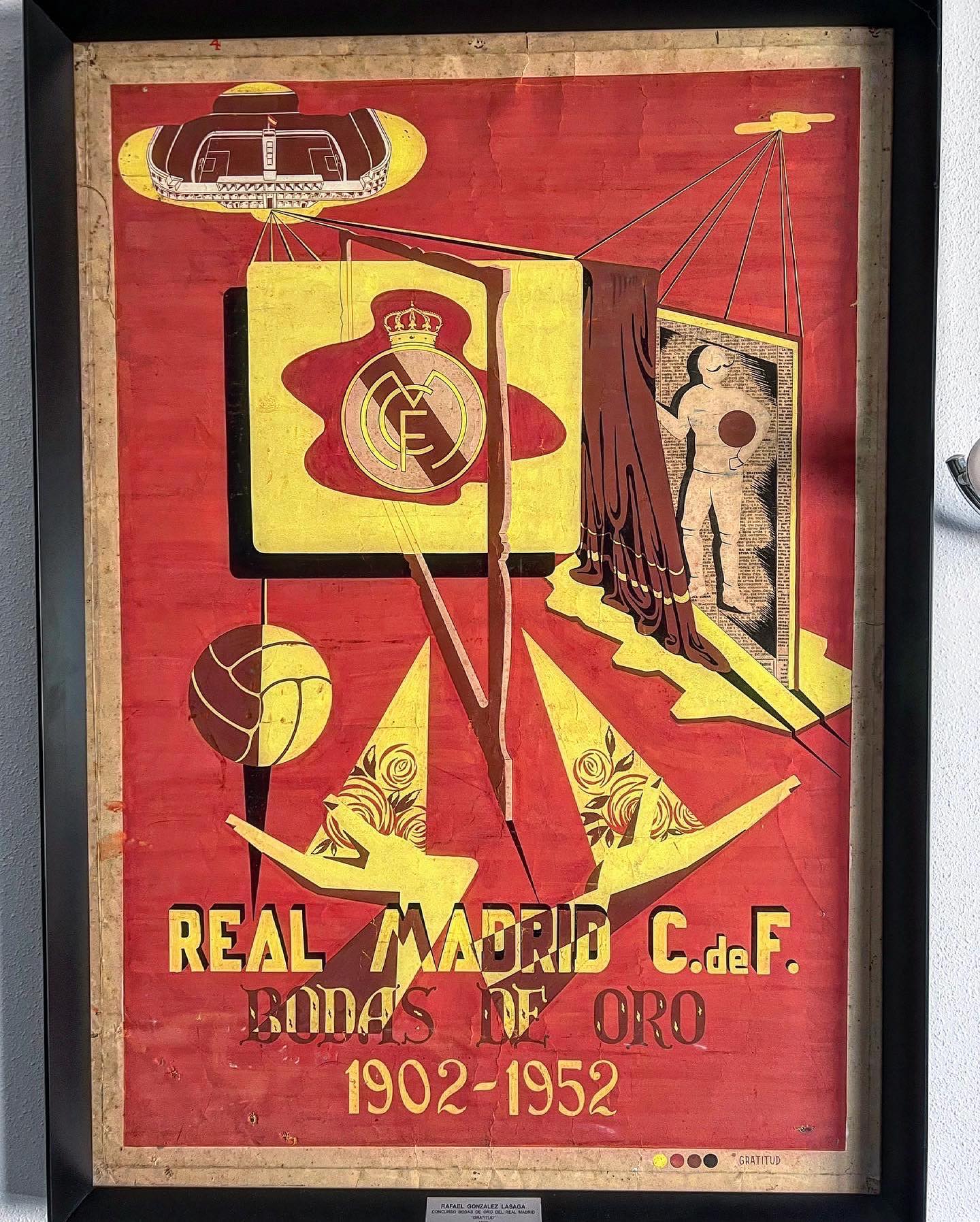 Cartel Bodas de Oro del Real Madrid, participante en el concurso 1952